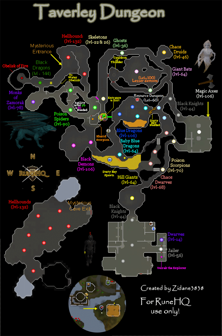 Taverley Dungeon Map - RuneScape Guide - RuneHQ